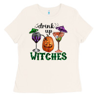 Bone Drink Up Witches Halloween Ladies Tee - RanaPortraitStore