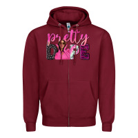 Burgundy pretty dope afro woman Zipper Hoodie - NancyCooperArtShop