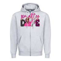 Heather Grey pretty dope afro woman Zipper Hoodie - NancyCooperArtShop