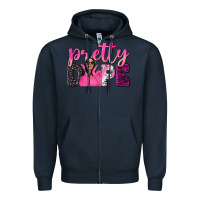 Navy pretty dope afro woman Zipper Hoodie - NancyCooperArtShop