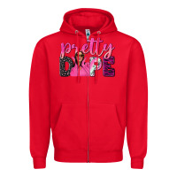 Red pretty dope afro woman Zipper Hoodie - NancyCooperArtShop