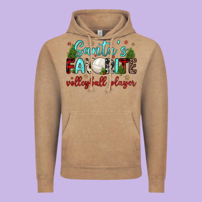 Santa S Favorite Volleyball Player Vintage Hoodie Designed By Jahusdesignshop