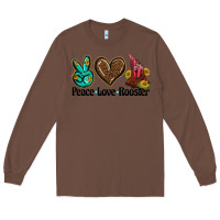 Chestnut peace love rooster Long Sleeve Tee - BarkalooDesign