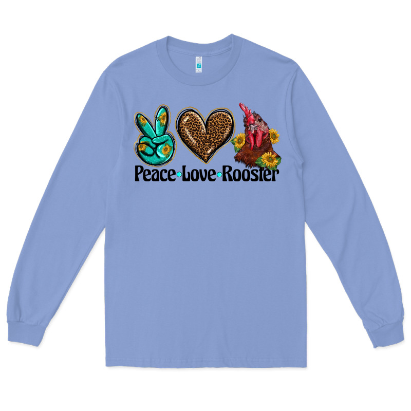 Peace Love Rooster Long Sleeve Tee by BarkalooDesign | Teevron