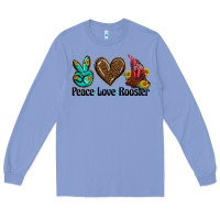 Colony Blue peace love rooster Long Sleeve Tee - BarkalooDesign