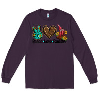 Plum peace love rooster Long Sleeve Tee - BarkalooDesign