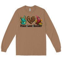 Toasted Coconut peace love rooster Long Sleeve Tee - BarkalooDesign