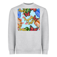 Heather Grey summer and leaf seamless pattern Heavyweight Sweatshirt - BundleAndBundleShop