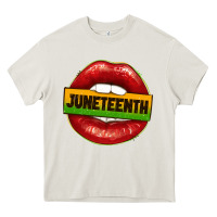 Cream juneteenth lips Heavy Core Tee - texasbilliewilder