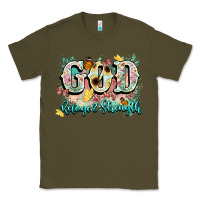 Army Green god is my refugee and strength Classic Tee - NancyCooperArtShop