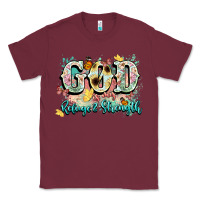 Burgundy god is my refugee and strength Classic Tee - NancyCooperArtShop