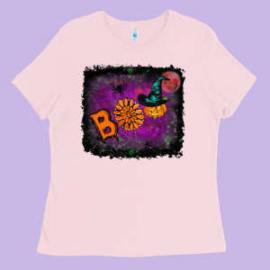 Boo Halloween Ladies Tee Designed By Ranaportraitstore