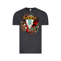 Vintage Black bullskull christmas Vintage Tee - JahusDesignShop