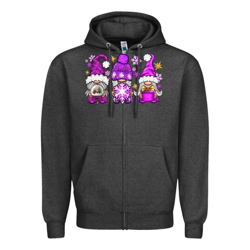 Purple Winter Gnomies Zipper Hoodie by NancyCooperArtShop | Teevron