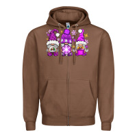 Chestnut purple winter gnomies Zipper Hoodie - NancyCooperArtShop