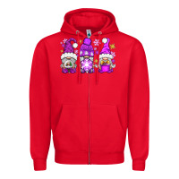 Red purple winter gnomies Zipper Hoodie - NancyCooperArtShop
