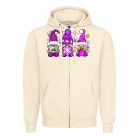 Sandshell purple winter gnomies Zipper Hoodie - NancyCooperArtShop
