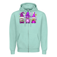 Seafoam purple winter gnomies Zipper Hoodie - NancyCooperArtShop