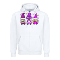 White purple winter gnomies Zipper Hoodie - NancyCooperArtShop