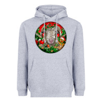 Heather Grey christmas rambouillet sheep Heavyweight Hoodie - LillyAllenDesigns