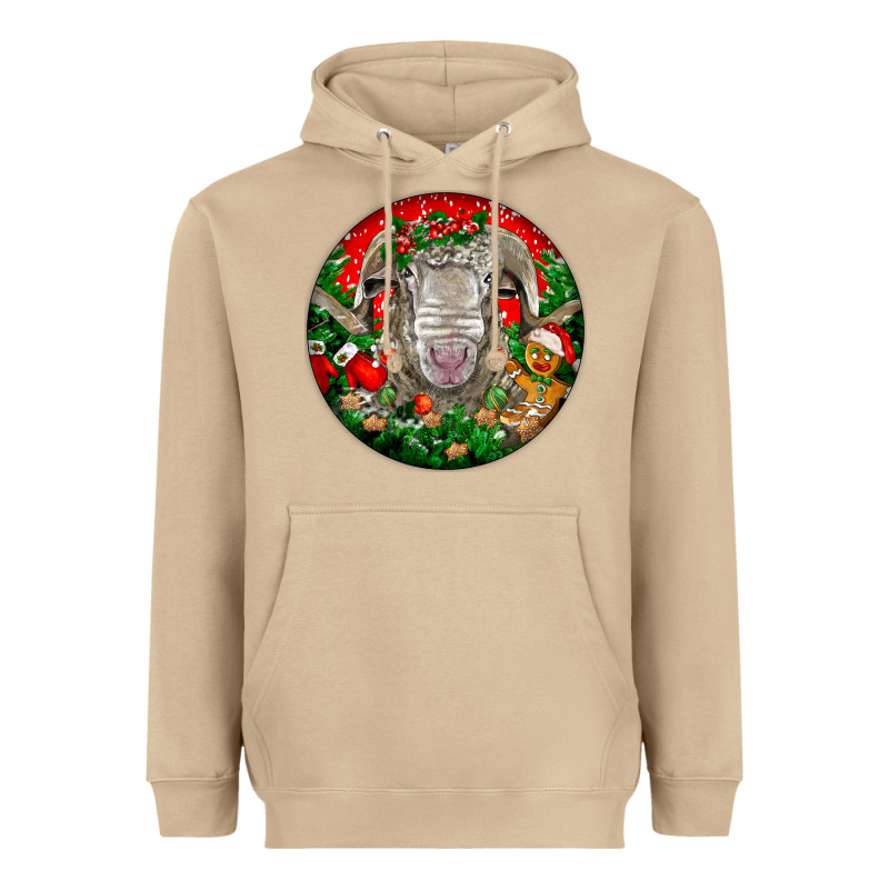 Christmas Rambouillet Sheep Heavyweight Hoodie by LillyAllenDesigns | Teevron