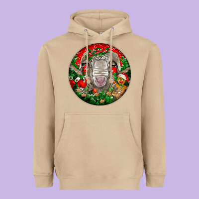 Christmas Rambouillet Sheep Heavyweight Hoodie Designed By Lillyallendesigns
