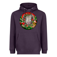 Plum christmas rambouillet sheep Heavyweight Hoodie - LillyAllenDesigns