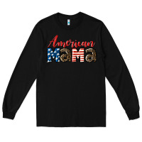 Black Western American Mama Long Sleeve Tee - LillyAllenDesigns