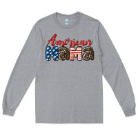 Heather Grey Western American Mama Long Sleeve Tee - LillyAllenDesigns