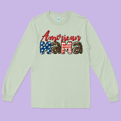 Western American Mama Long Sleeve Tee Designed By Lillyallendesigns