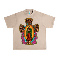 French Oak our lady of guadalupe cross Urban Heavy Tee - JahusDesignShop