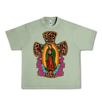 Oil Green our lady of guadalupe cross Urban Heavy Tee - JahusDesignShop