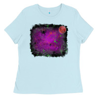 Baby Blue Halloween background Ladies Tee - RanaPortraitStore