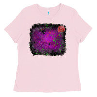 Bubblegum Pink Halloween background Ladies Tee - RanaPortraitStore