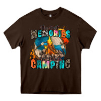 Chocolate Brown the best memories are made camping Heavy Core Tee - Zillion Design Studio