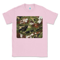 Bubblegum Pink black and brown cowhide camouflage Classic Tee - BarkalooDesign