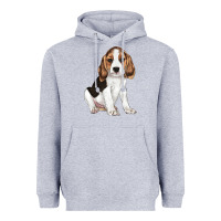 Heather Grey beagle puppy Heavyweight Hoodie - LillyAllenDesigns