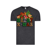 Vintage Black merry xmas with christmas Vintage Tee - AdoDesignShop