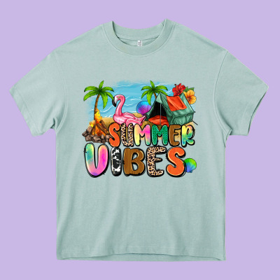 Summer Vibes Camp Heavy Core Tee Designed By Zillion Design Studio