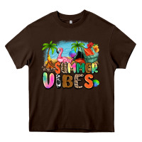 Chocolate Brown summer vibes camp Heavy Core Tee - Zillion Design Studio