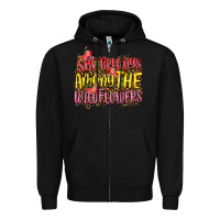 Black she belongs among the wildflowers Zipper Hoodie - NancyCooperArtShop