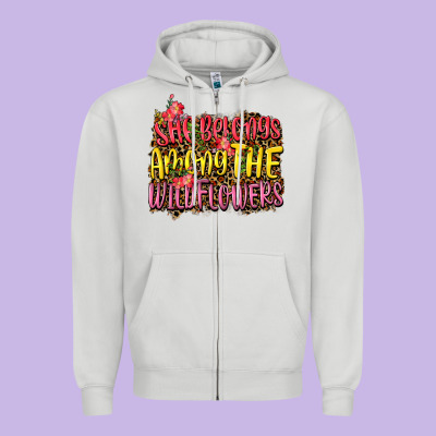 She Belongs Among The Wildflowers Zipper Hoodie Designed By Nancycooperartshop