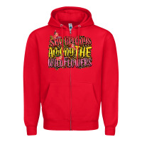 Red she belongs among the wildflowers Zipper Hoodie - NancyCooperArtShop