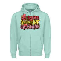 Seafoam she belongs among the wildflowers Zipper Hoodie - NancyCooperArtShop