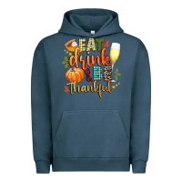 Pigment Midnight Navy eat drink and be thankful Urban Hoodie - CowGirlArtShop