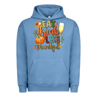 Pigment Pebble Blue eat drink and be thankful Urban Hoodie - CowGirlArtShop