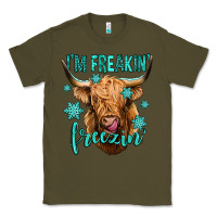 Army Green i'm freakin freezin long haired cow Classic Tee - Jasminsmagicworld