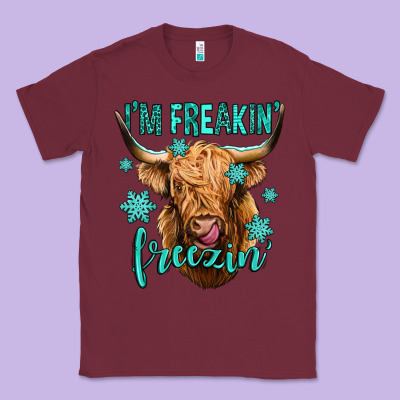 I'm Freakin Freezin Long Haired Cow Classic Tee Designed By Jasminsmagicworld