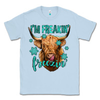 Dusty Blue i'm freakin freezin long haired cow Classic Tee - Jasminsmagicworld