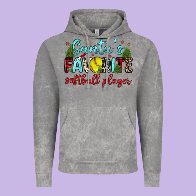 Santa S Favorite Softball Player Vintage Hoodie Designed By Jahusdesignshop